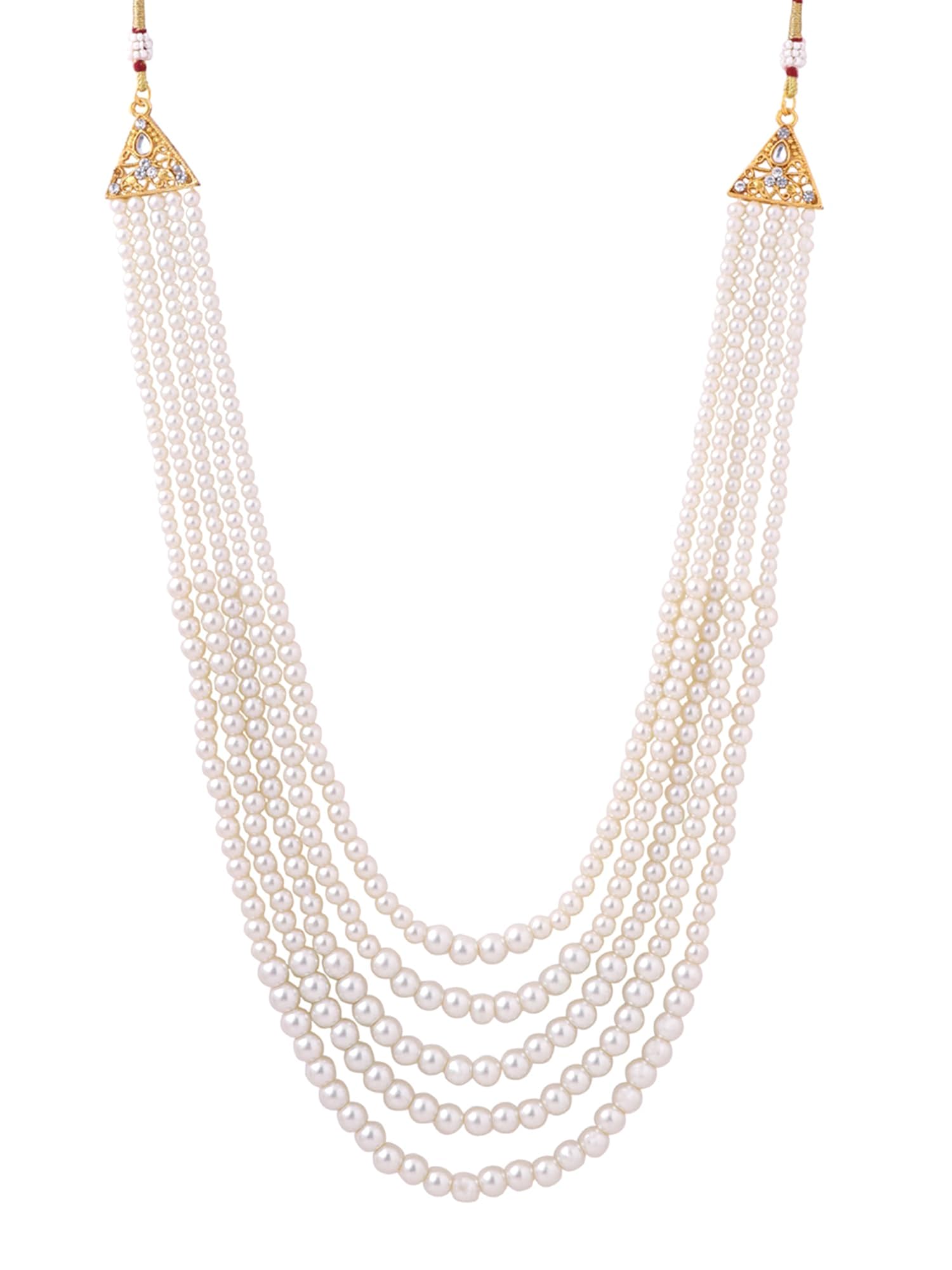 Golden Beads Pearl Necklace for Men, Dulha Moti Mal Haar